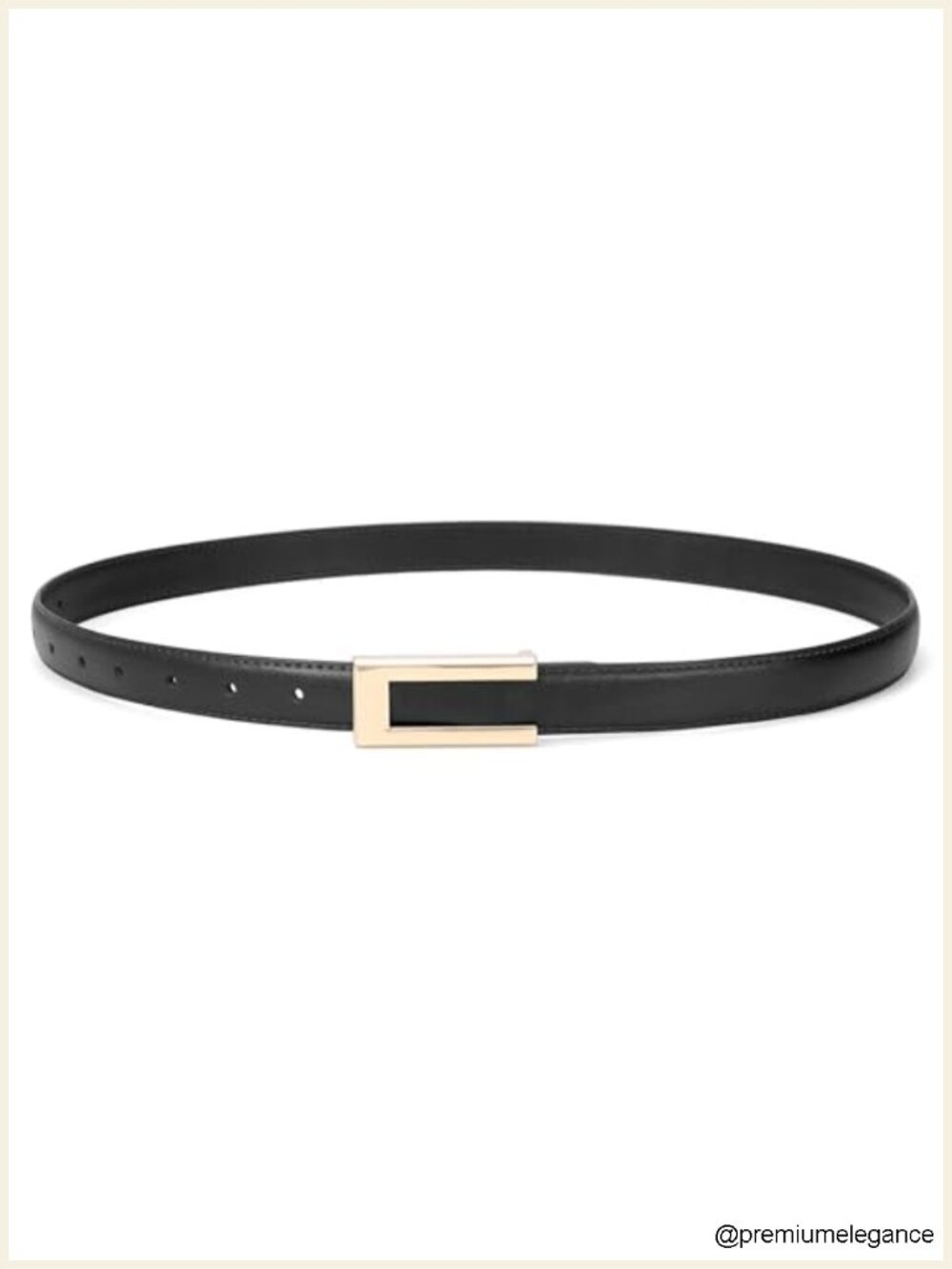 Genuine Leather Women's Fashion Belt with Gold Buckle